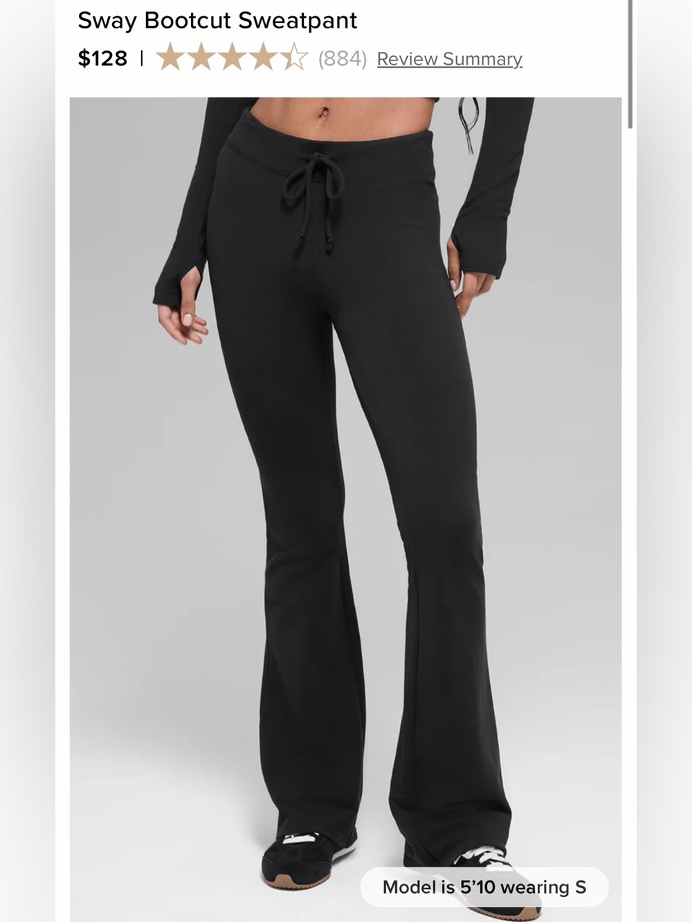 Alo Sway Bootcut Sweatpant EUC black size XXS